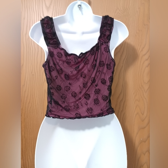New coolane floral print mesh cropped tank top - Picture 11 of 13